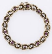 Panzerarmband mit Brillanten und Rubinen