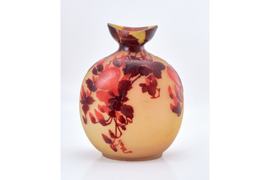 Gr. Vase "Magnolie", Jugendstil, Gallé um 1900. - Bild 4 aus 8