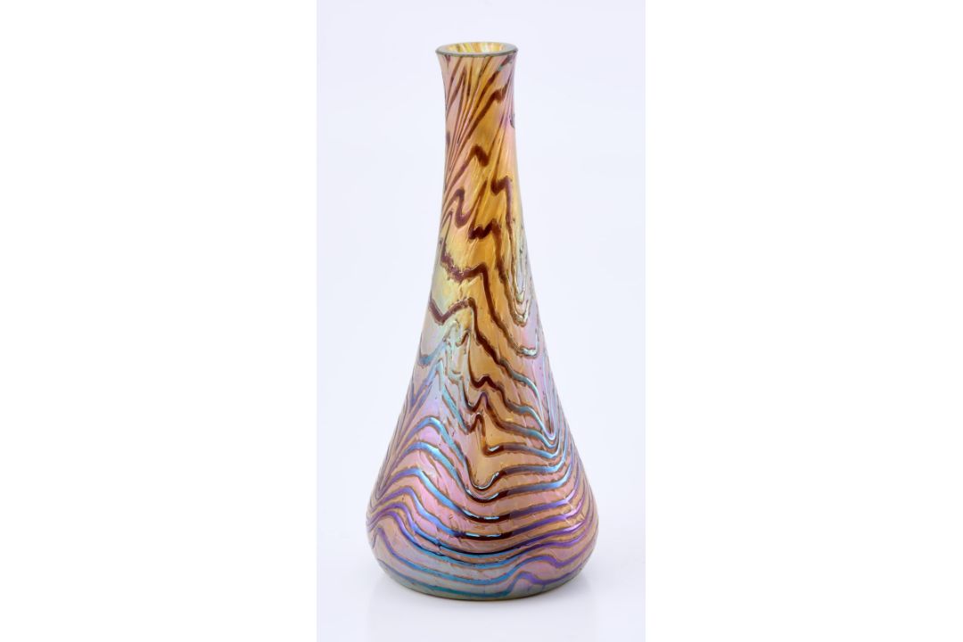 Kl. Solifleurvase mit Fadenauflage, Jugendstil, um 1900. - Bild 2 aus 5
