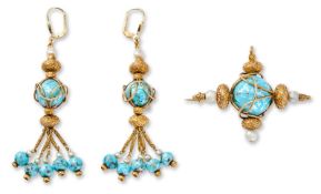 3-teilige Schmuck-Garnitur Frankreich um 1875