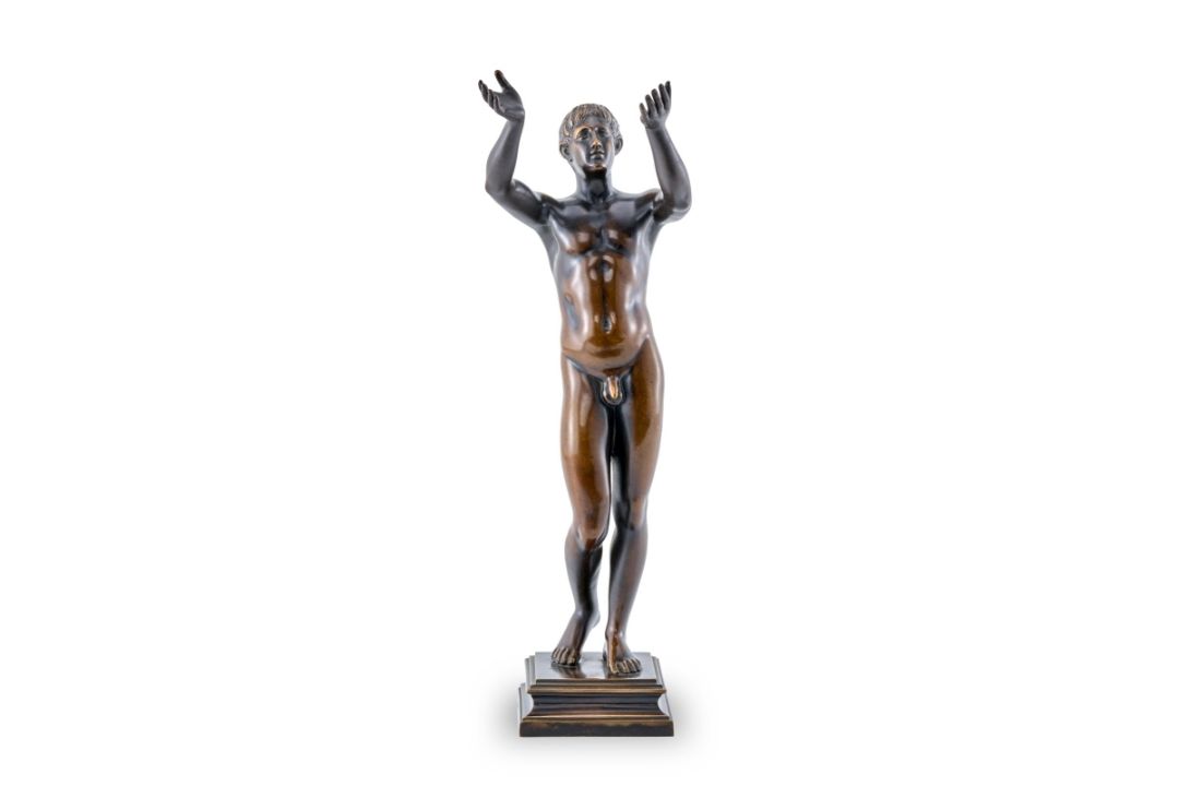 Kl. Bronze nach antikem Vorbild: Sonnenanbeter, um 1900. - Bild 1 aus 11