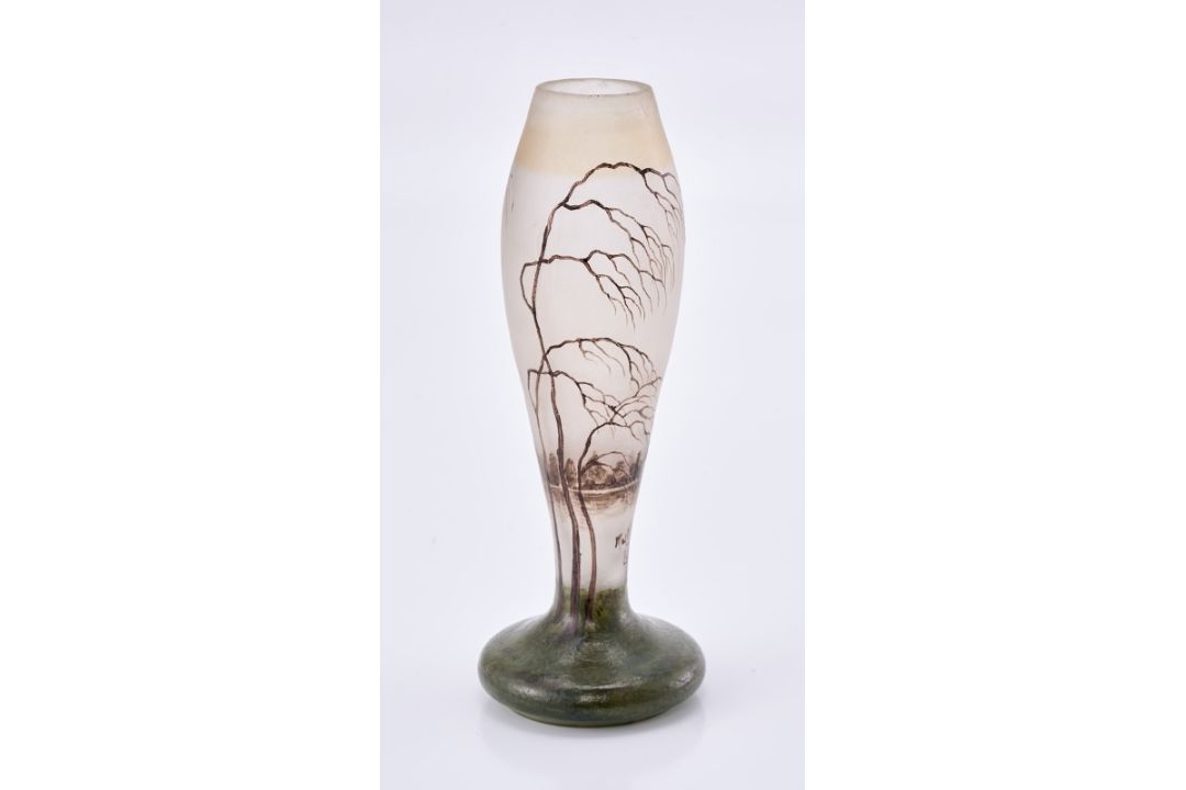 Kl. Vase "Flußlandschaft", Muller Frères nach 1910. - Bild 1 aus 5