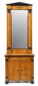 Biedermeier-Halbschrank m. Spiegel um 1825-30