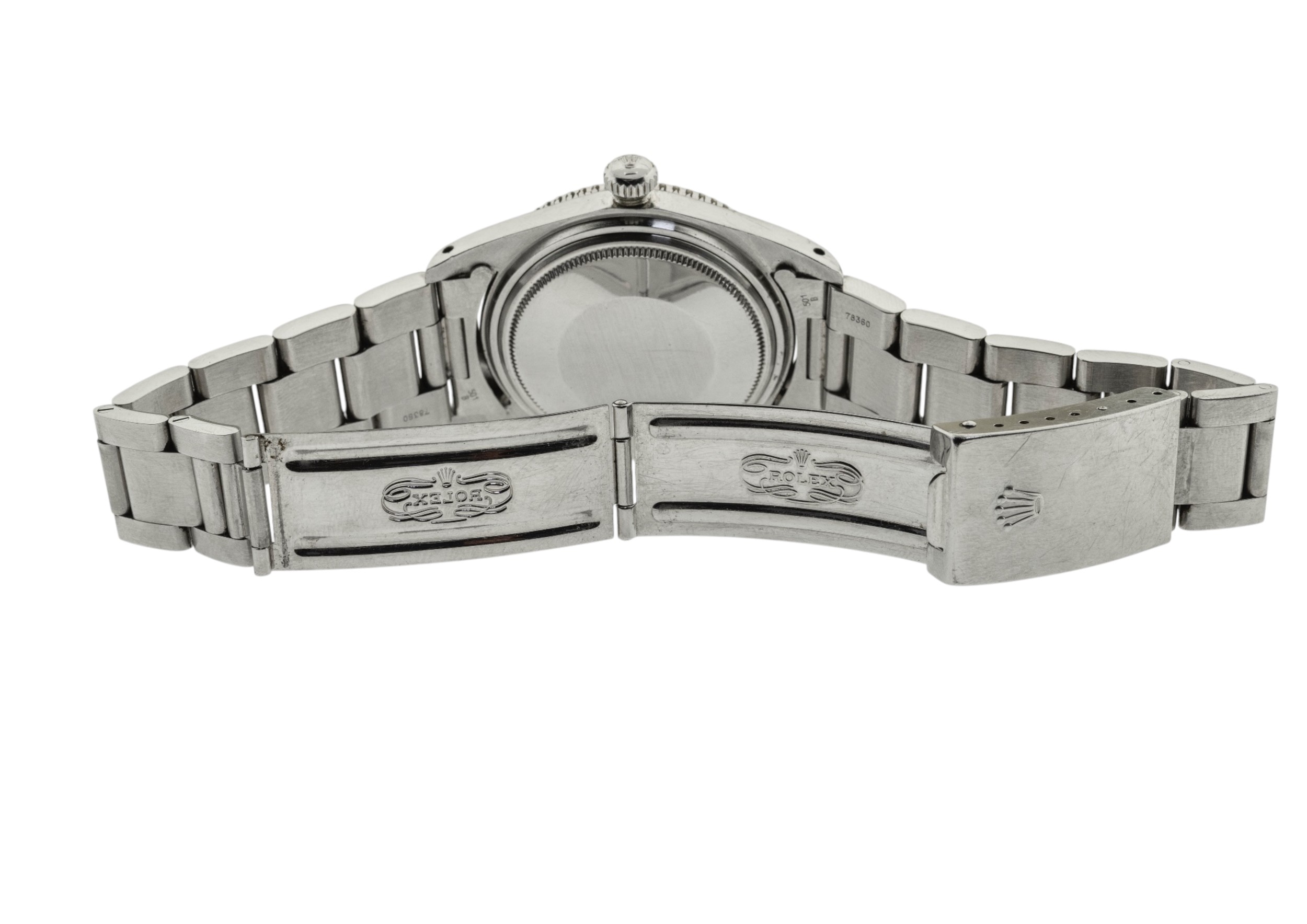 ROLEX: A STEEL SUBMARINER (NO DATE) WRISTWATCH Ref 5508, case No 180334; dial signed Rolex Oyster - Image 5 of 12