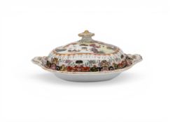 A MASONS JAPANESE PAGODA AND VILLAGE IRONSTONE PART DINNER SERVICE comprising an oval tureen, a