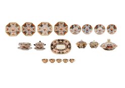 A CROWN DERBY CIRCULAR 'IMARI' HOT MUFFIN DISH with domed cover, a small Crown Derby tureen and a