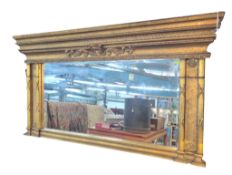 Large gilt bevelled over mantle mirror W167 x H90cm