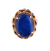 A LAPIS LAZULI DRESS RING