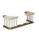 AN ART NOUVEAU BRASS CLUB FENDER, EARLY 20TH CENTURY AND LATER