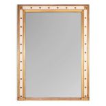 A LARGE PARCEL GILT AND CREAM PAINTED MIRROR, LATE 19TH CENTURY