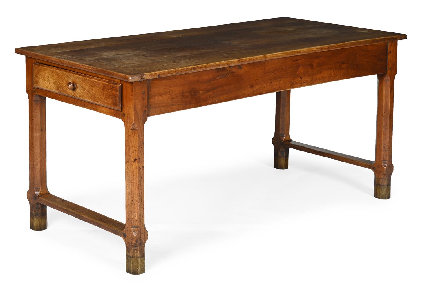 A FRENCH FRUITWOOD REFECTORY TABLE, 19TH CENTURY