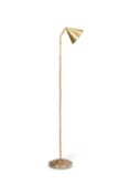 A BRASS SIMULATED BAMBOO FLOOR STANDING READING LAMP, LATE 20TH CENTURY PROBABLY BY VAUGHAN