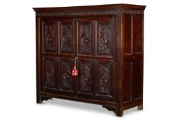 AN ELIZABETH I OAK LIVERY CUPBOARD, DATED 1591