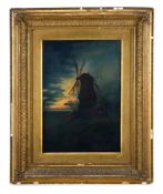 ENGLISH SCHOOL (19TH CENTURY), A WINDMILL AT SUNSET