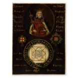 ENGLISH SCHOOL (LATE 16TH/EARLY 17TH CENTURY), PORTRAIT OF EDWARD III WITH MOTTO AND INSIGNIA