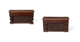 A PAIR OF WALNUT CHESTS, NORTH ITALIAN, 17TH/18TH CENTURY
