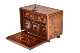A SMALL SPANISH COLONIAL INLAID WALNUT TABLE CABINET, LATE 17TH CENTURY