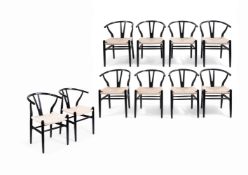 A SET OF TEN 'Y' OR 'WISHBONE' STYLE CHAIRS AFTER HANS WEGNER, OF RECENT MANUFACTURE