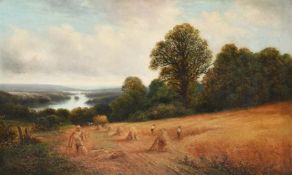 FOLLOWER OF GEORGE COLE (BRITISH 1810-1883), A CORNFIELD - THAMES VALLEY