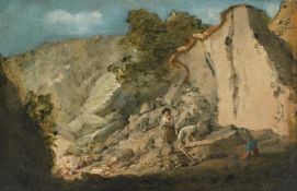 CIRCLE OF GEORGE MORLAND (BRITISH 1763 - 1804), PORTRAIT OF TWO STONE BREAKERS