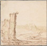 CIRCLE OF JAN VAN DER VELDE II (DUTCH CIRCA 1593 - 1641), A RUINED TOWNSCAPE