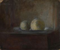 CIRCLE OF EUGÈNE CARRIÈRE (FRENCH 1849 - 1906)STILL LIFE OF FRUIT ON A PLATEOil on boardSigned (l