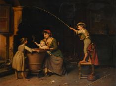 LUIGI SCAFFAI (ITALIAN 1837-1899), THE YOUNG ANGLER