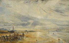 WILLIAM JOSEPH JULIUS CAESAR BOND (BRITISH 1833 - 1926)SHRIMPERS ON A SAND BANK...WITH THE YR EIFL