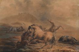 SAWREY GILPIN (BRITISH 1733-1807), HORSES FIGHTING