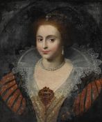 FOLLOWER OF SIR PETER PAUL RUBENS, PORTRAIT OF A LADY IN A BEJEWELLED DRESS