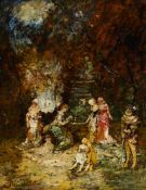 ADOLPHE MONTICELLI (FRENCH 1824-1886), FIGURES BY A STATUE