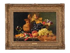 EDWARD LADELL (BRITISH 1821-1886), STILL LIFE OF FRUIT AND NUTS WITH A GLASS