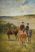 JOHN LEWIS BROWN (FRENCH 1829 - 1890), THREE FIGURES ON HORSEBACK