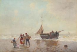 HECTOR CAFFIERI (BRITISH 1847 - 1932), A GOOD CATCH