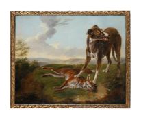 ENGLISH SCHOOL (EARLY 19TH CENTURY), GREYHOUND WITH A FOX