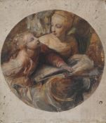 STUDIO OF ALFRED GEORGE STEVENS (BRITISH 1817-1875)KING ALFRED AND HIS MOTHEROil on canvas