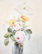 JAMES HOLLAND (BRITISH 1799 - 1870), STILL LIFE OF PEONIES, POPPIES AND MARIGOLDS