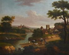 ANGLO-DUTCH SCHOOL (EARLY 18TH CENTURY), RIVER LANDSCAPE WITH DROVERS AND ANIMALS
