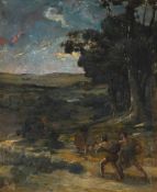 CIRCLE OF JULES BASTIEN-LAPAGE (FRENCH 1848-1884), FIGURES IN A STORMY LANDSCAPE