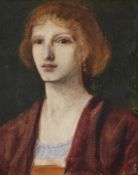 SIMEON SOLOMON (BRITISH 1840-1905), PORTRAIT OF A GIRL