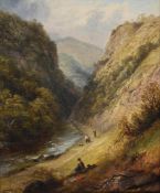 THOMAS II WHITTLE (BRITISH ACTIVE 1856 - 1897), FIGURES FISHING ON THE RIVERBANK