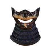 ‡ A black lacquer ressei-mempo [face mask with fierce expression], Edo period
