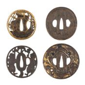 ‡ Four iron tsuba, Momoyama-Edo period