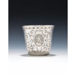 A WILLIAM AND MARY SILVER BEAKER