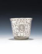 A WILLIAM AND MARY SILVER BEAKER