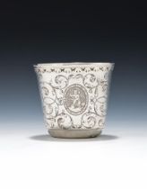 A WILLIAM AND MARY SILVER BEAKER