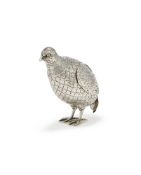 A VICTORIAN SILVER GROUSE TABLE ORNAMENT