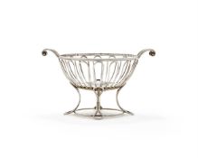 AN EDWARDIAN SILVER WIREWORK BOWL