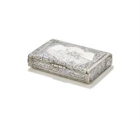 A RUSSIAN SILVER AND NIELLO CIGARETTE BOX