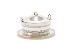 A GEORGE III SILVER BUTTER PAIL AND STAND